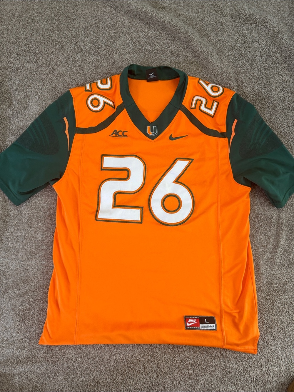 Nike Miami Hurricanes Taylor #26 Football Jersey